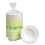 Perk™ PFAS-Free Compostable Bagasse Bowls, 12 oz, White, 125/Pack PK61285
