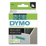 DYMO® TAPE,DYMO4500,1/2",BK/GN 45019/S0720590