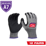 Milwaukee Tool Cut Protection Dipped Gloves,L,PK12 48-73-7012B