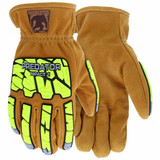 Mcr Safety Leather Gloves,A5,Brown/Green,3XL,PR  PD3430XXXL