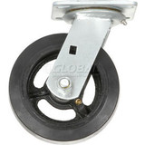 Global Industrial Heavy Duty Swivel Plate Caster 6"" Mold-on Rubber Wheel 500 lb