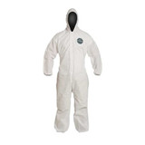 Dupont Hooded Coveralls,5XL,White,SMS,PK25 PB127SWH5X002500