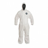 Dupont Hooded Coveralls,3XL,White,SMS,PK25 PB127SWH3X002500