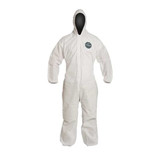 Dupont Hooded Coveralls,2XL,White,SMS,PK25 PB127SWH2X002500