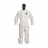 Dupont Hooded Coveralls,4XL,White,SMS,PK25 PB127SWH4X002500