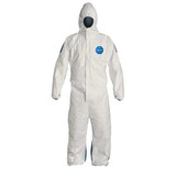 Dupont Coveralls,M,Blue/Wht,Tyvek 400 D,PK25 TD127SWBMD0025CM