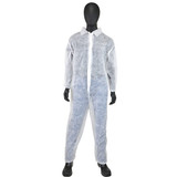 West Chester Protective Gear Collared Coverall,Elastic,White,XL,PK25 3502/XL