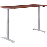 Interion Electric Height Adjustable Desk 48""W x 30""D Mahogany W/ Gray Base