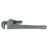 Aluminum Pipe Wrench, 15 Head Angle, Drop Forged Steel Jaw, 14 in