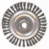 Stringer Bead Wheel Brush, 5 in dia x 3/16 in W, 0.02 in Steel Wire