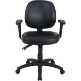 Interion 24 Hour Task Chair With Mid Back & Adjustable Arms Vinyl Black