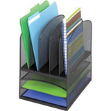 Safco Desk Tray,Black,13 in H 3266BL