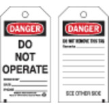 Brady Danger Tag,5-3/4 x 3 In,3/8 In,PK10 86458