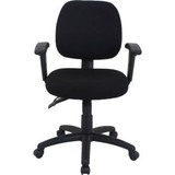 Interion 24 Hour Fabric Task Chair With Mid Back & Adjustable Arms Black