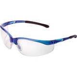Global Industrial Half Frame Safety Glasses Anti-Fog Clear Lens Blue Frame