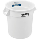 Global Industrial Plastic Trash Can - 10 Gallon White