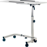 Global Industrial Tilting Adjustable Height Mobile Laptop Desk 30""W White