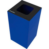 Global Industrial Square Recycling/Trash Can with Waste Lid 36 Gallon Blue