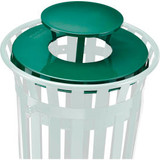 Global Industrial Steel Rain Bonnet Lid For 36 Gallon Trash Can Green