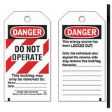 Lockout Tags, 5 3/4 in x 3 in, Economy Polyester, Danger, Do Not Operate