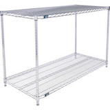 Nexel 2 Shelf Stainless Steel Wire Shelving Unit Starter 54""W x 21""D x 34""H