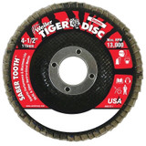 Saber Tooth Ceramic Flap Discs, 4 1/2 in, 60 Grit, 7/8 in Arbor, 13,000 rpm