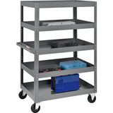 Global Industrial Steel Shelf Truck w/5 Shelves 800 lb. Capacity 36L x 24""W x 6