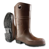 DuraPro XCP Rubber Boots, Steel Toe, Men's 10, 16 in Boot, PVC, Brown/Black