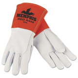 Red Ram Mig/Tig Welders Gloves, Grain Goat Skin, Med, White/Russet