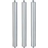 Global Industrial 15"" Replacement Roller 1.9"" Dia. Galvanized Steel Pack of 3