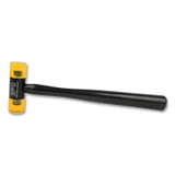 Soft Face Hammer, 8 oz Head, 1-3/8 in dia Face, 12 in OAL, Black/Yellow