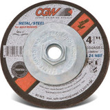CGW Abrasives 35622 Depressed Center Wheel 4-1/2"" x 1/4"" x 7/8"" Type 27 24 Gr