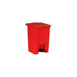 Rubbermaid Fire Safe Step On Plastic Container 12 Gallon Red - FG614400RED