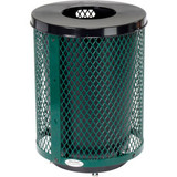 Global Industrial Outdoor Diamond Steel Trash Can With Flat Lid & Base 36 Gallon