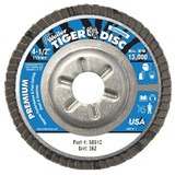 Tiger Disc Angled Style Flap Discs, 4 1/2 in, 36 Grit, 7/8 Arbor, Aluminum Back