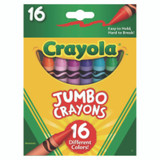 Crayola® Jumbo Crayons, Assorted, 16/box 52-0390