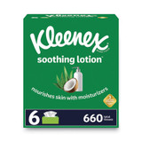 Kleenex® Lotion Facial Tissue, 3-Ply, White, 110 Sheets/Box, 6 Boxes/Pack 51758