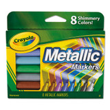 Crayola® Metallic Markers, Medium Bullet Tip, Assorted Colors, 8/set 58-8628