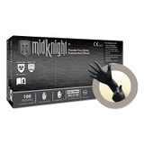 MidKnight MK-296 Disposable Nitrile Gloves, 4.7 mil Palm, 5.5 mil Fingers, 2X-Large, Black