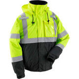 Global Industrial Hi-Vis Safety Bomber Jacket 2"" Reflective Strips 4 Pockets Li