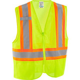 Global Industrial Class 2 Hi-Vis Safety Vest 2 Pockets Two-Tone Mesh Lime 2XL/3X