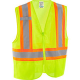 Global Industrial Class 2 Hi-Vis Safety Vest 2 Pockets Two-Tone Mesh Lime S/M
