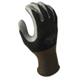 370B General Purpose Nitrile Coated Fingers/Palm Gloves, Small, Black/Gray