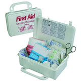 Handy Deluxe First Aid Kit, Treats Cuts, Bruises, Eye Care and Burns, Plastic Case