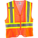 Global Industrial Class 2 Hi-Vis Safety Vest 2 Pockets Two-Tone Mesh Orange L/XL