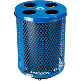 Global Industrial Deluxe Outdoor Steel Diamond Recycling Can W/Multi-Stream Lid