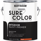 Rust-Oleum Sure Color Flat Black Interior Wall Paint and Primer, Gallon 380216