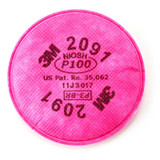 3M Particulate Filters P100 #2091/07000 , Pink, 2 Count Pack of 3