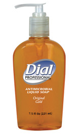 Dial Professional 84014 Gold Antimicrobial Liquid Hand Soap, Floral Fragrance, 7.5 oz Pump Bottle Pack of 4