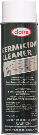 Claire CL873 Germicidal Cleaner and Disinfectant, 19 oz net wt. 1 Can Pack of 12